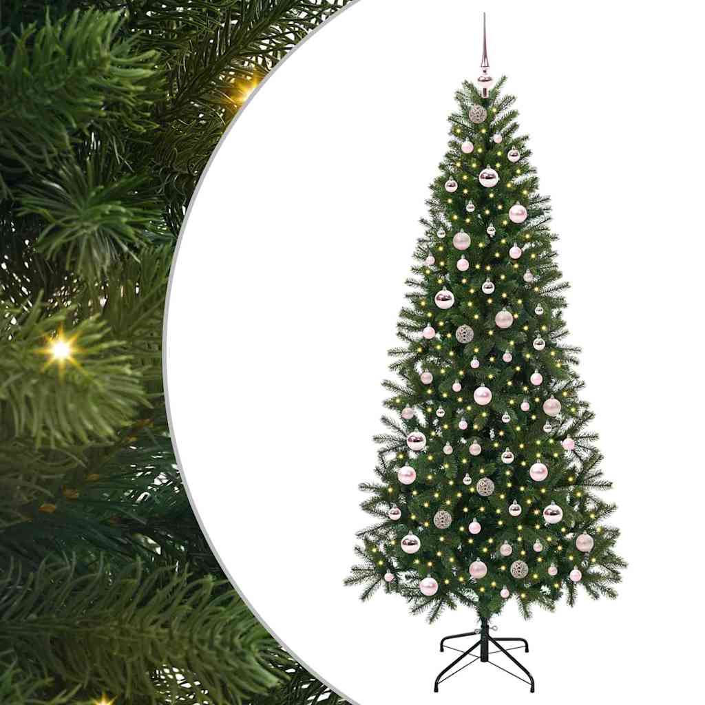 Albero di Natale artificiale con 300 LED Verde 210 cm PE e PVC 3397369