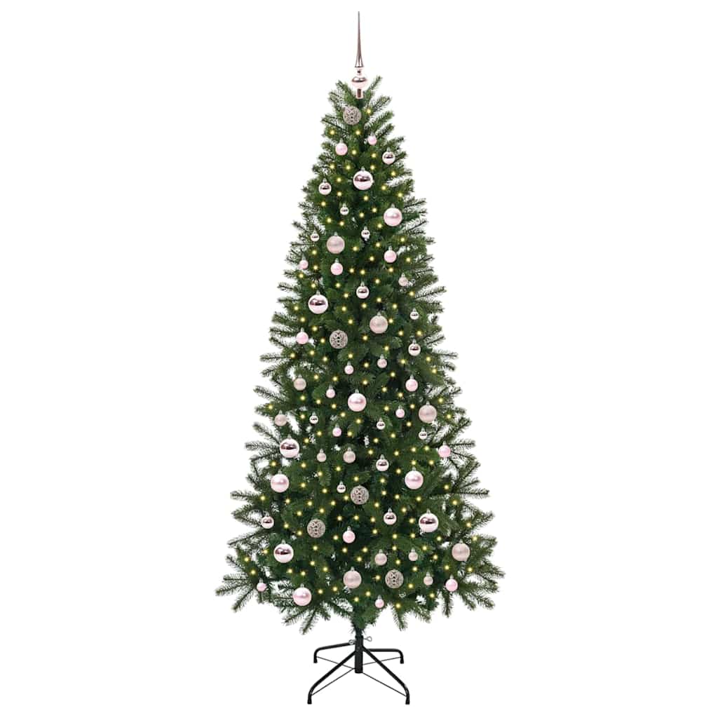 Albero di Natale Artificiale-Albero Natalizio con 300 LED Verde 210 cm PE e PVC 789224