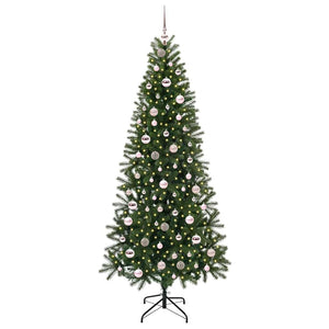 Albero di Natale Artificiale-Albero Natalizio con 300 LED Verde 210 cm PE e PVC 789224