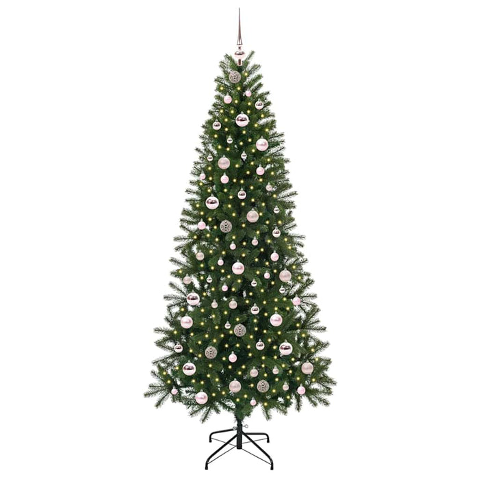 Albero di Natale Artificiale-Albero Natalizio con 300 LED Verde 210 cm PE e PVC 789224