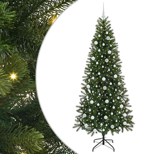 Albero di Natale Artificiale-Albero Natalizio con 300 LED Verde 210 cm PE e PVC 766292