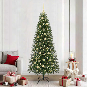 Albero di Natale artificiale con 300 LED Verde 210 cm PE e PVC 3397371