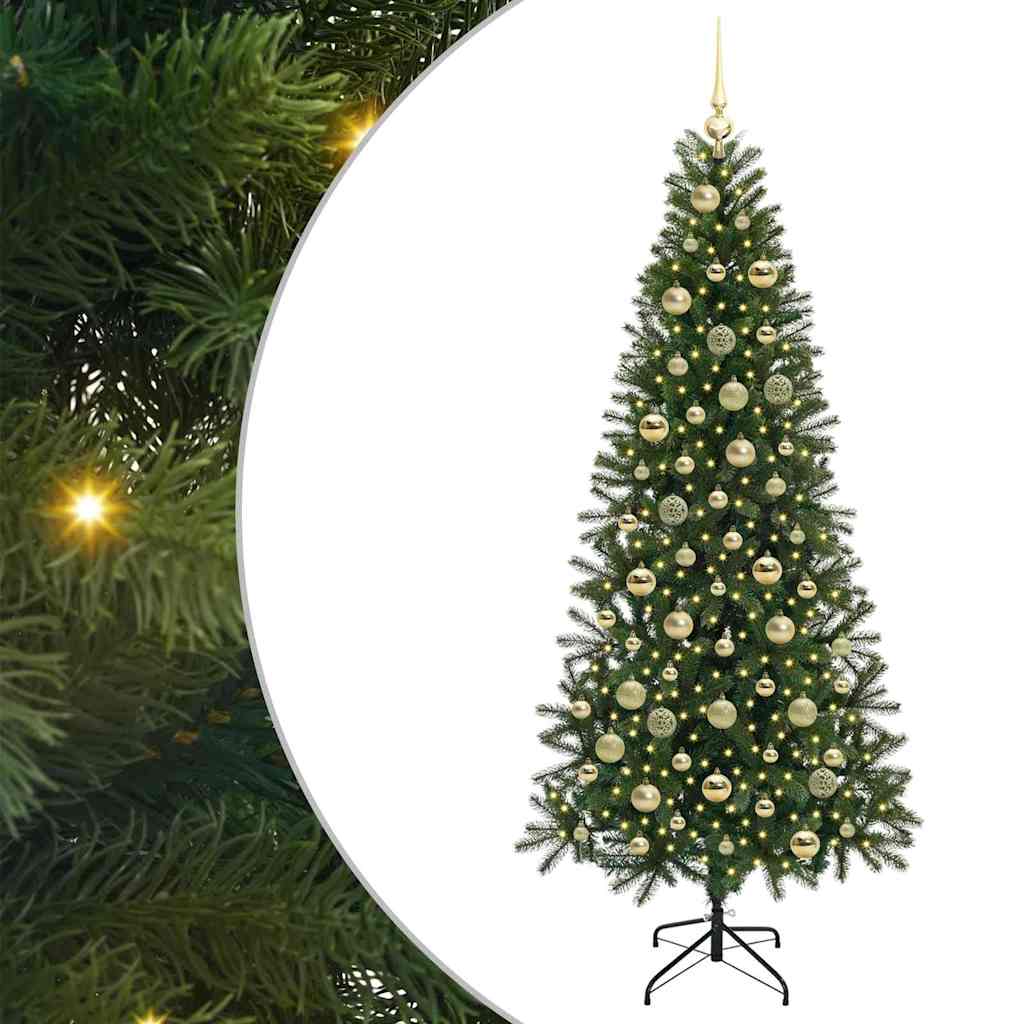 Albero di Natale artificiale con 300 LED Verde 210 cm PE e PVC 3397371