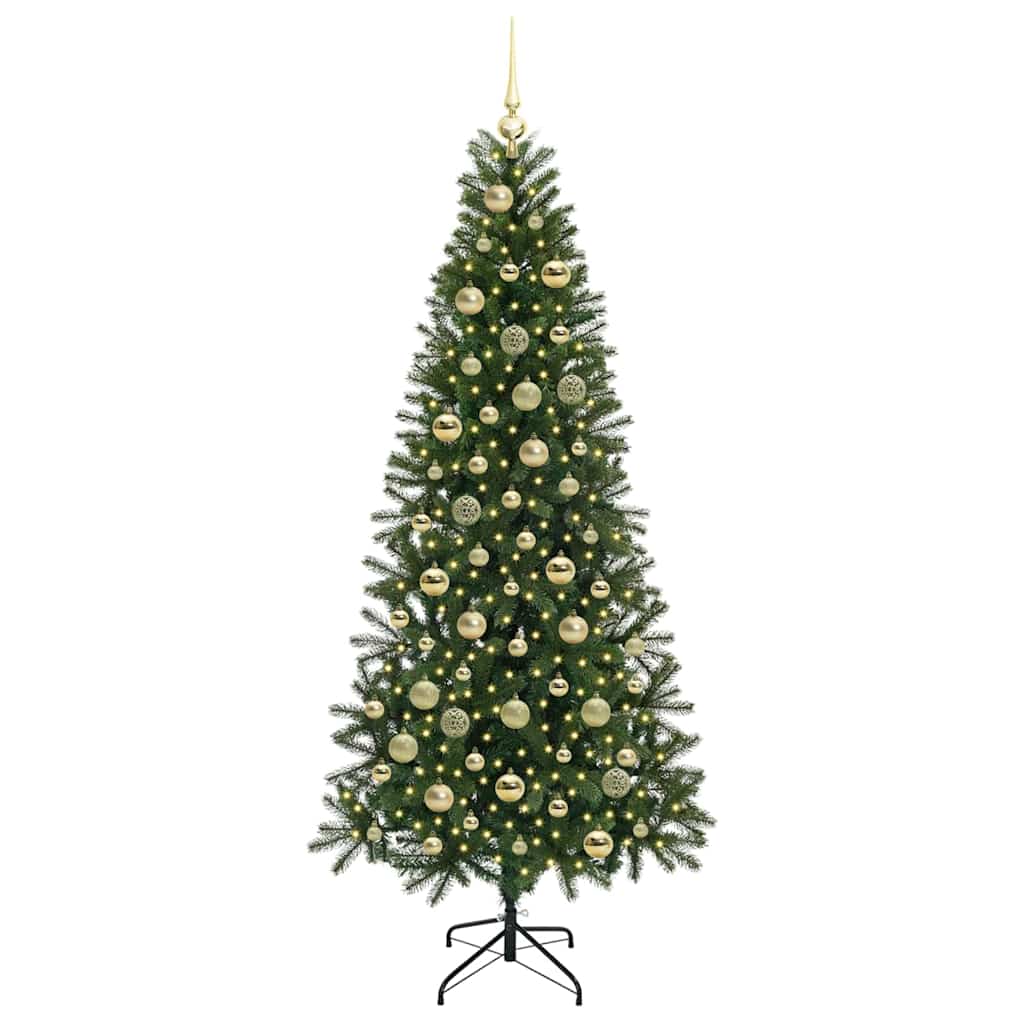 Albero di Natale artificiale con 300 LED Verde 210 cm PE e PVC 3397371