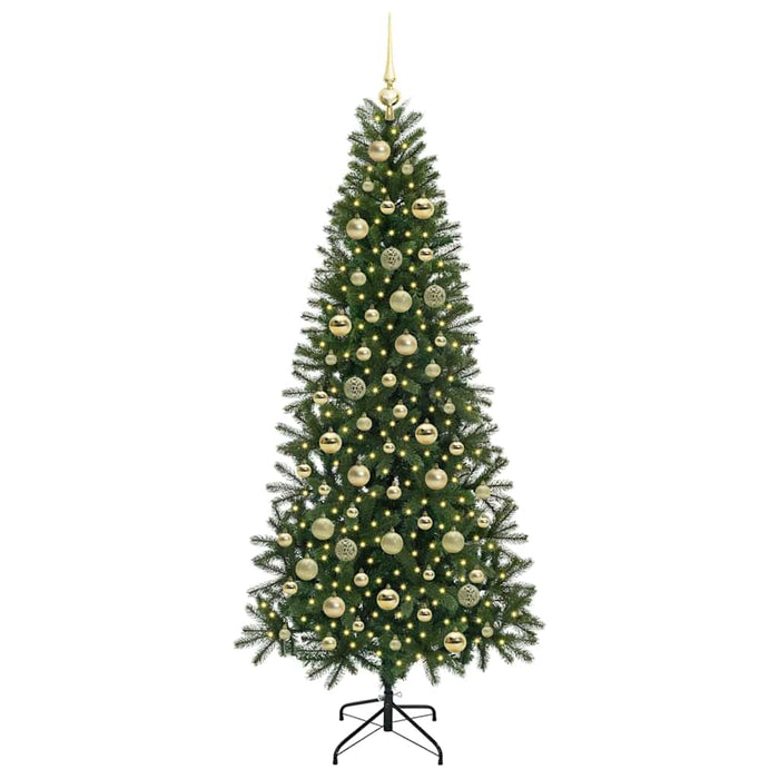 Albero di Natale artificiale con 300 LED Verde 210 cm PE e PVC 3397371