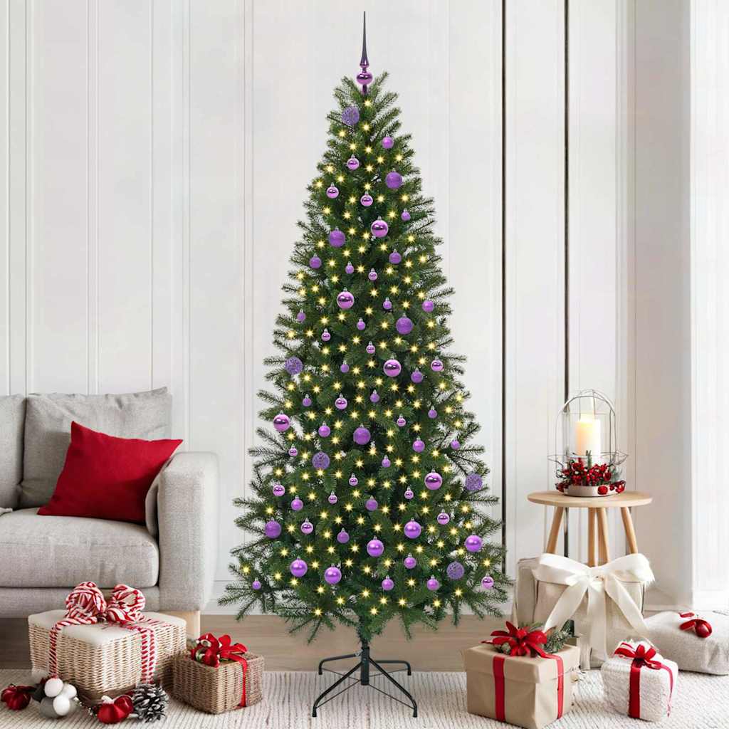 Albero di Natale artificiale con 300 LED Verde 210 cm PE e PVC 3397373