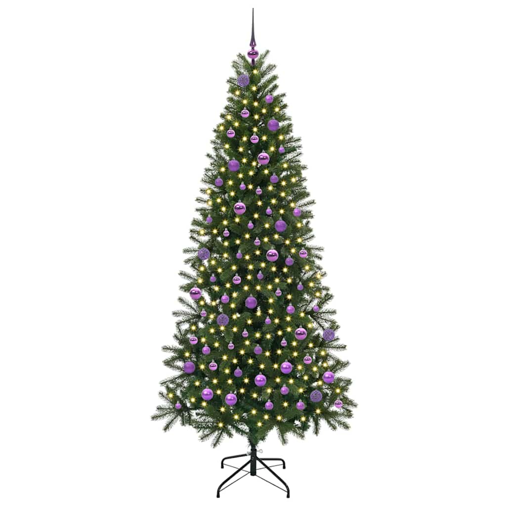 Albero di Natale Artificiale-Albero Natalizio con 300 LED Verde 210 cm PE e PVC 981574