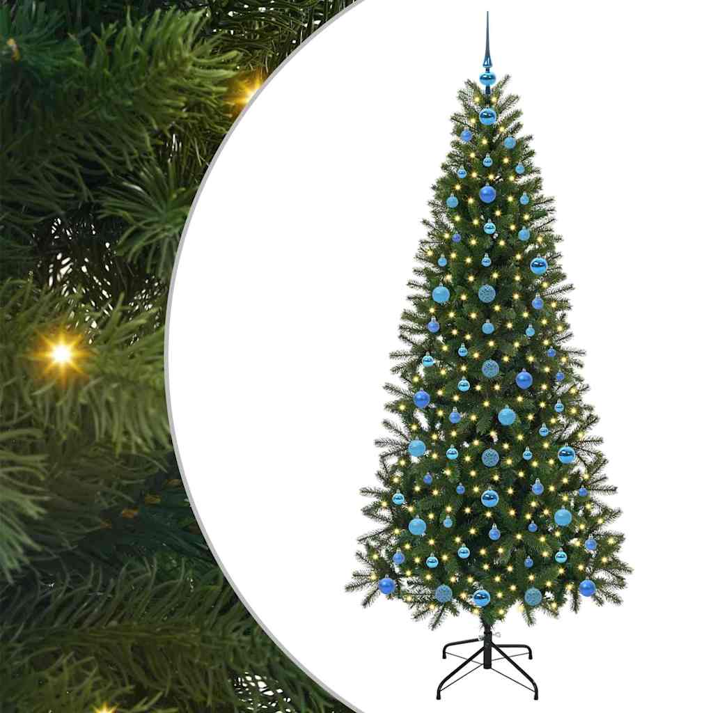 Albero di Natale Artificiale-Albero Natalizio con 300 LED Verde 210 cm PE e PVC 228840