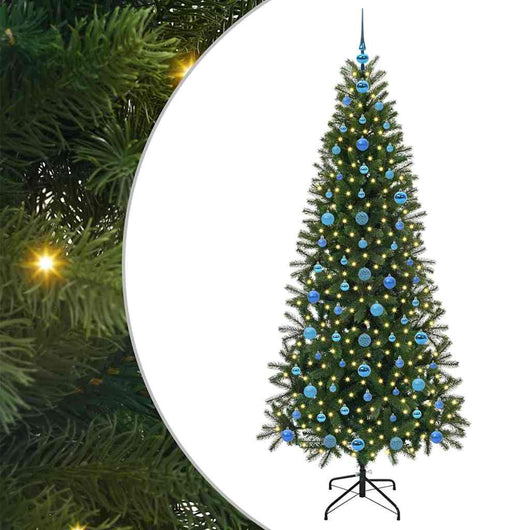 Albero di Natale Artificiale-Albero Natalizio con 300 LED Verde 210 cm PE e PVC 228840