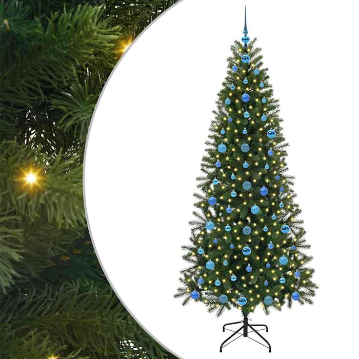 Albero di Natale Artificiale-Albero Natalizio con 300 LED Verde 210 cm PE e PVC 228840