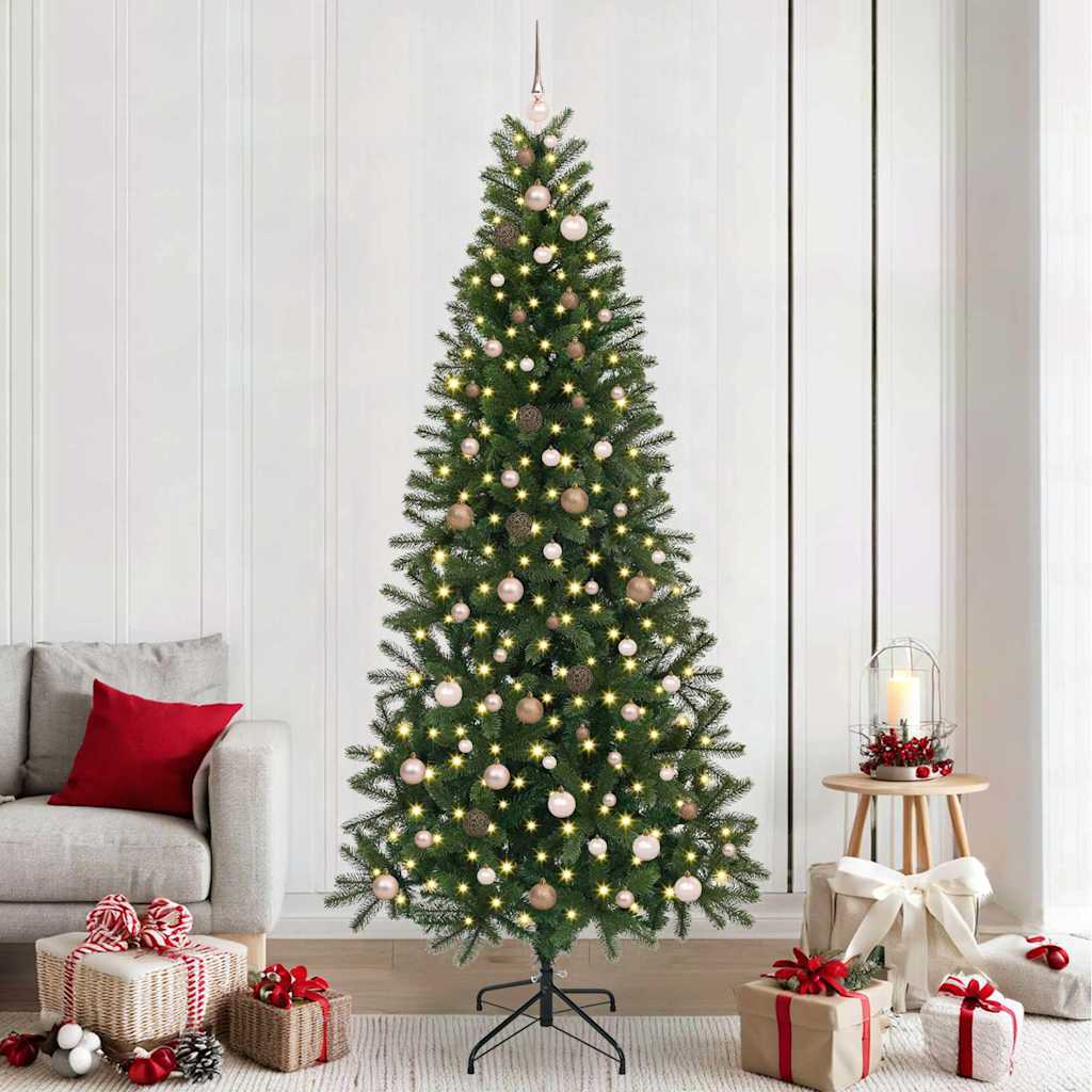 Albero di Natale artificiale con 300 LED Verde 240 cm PE e PVC 3397378