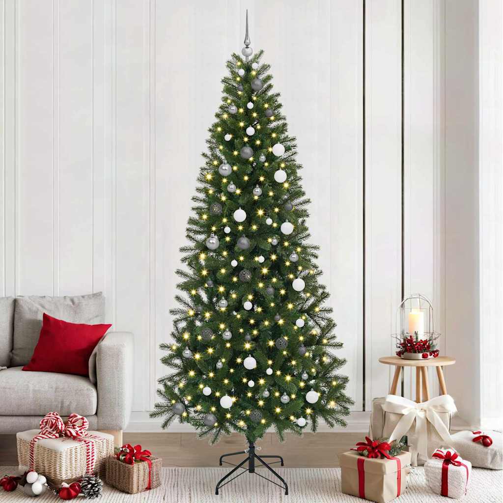 Albero di Natale artificiale con 300 LED Verde 240 cm PE e PVC 3397379