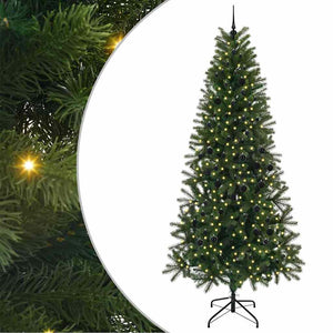 Albero di Natale Artificiale-Albero Natalizio con 300 LED Verde 240 cm PE e PVC 964188