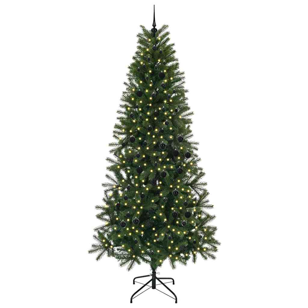 Albero di Natale Artificiale-Albero Natalizio con 300 LED Verde 240 cm PE e PVC 964188