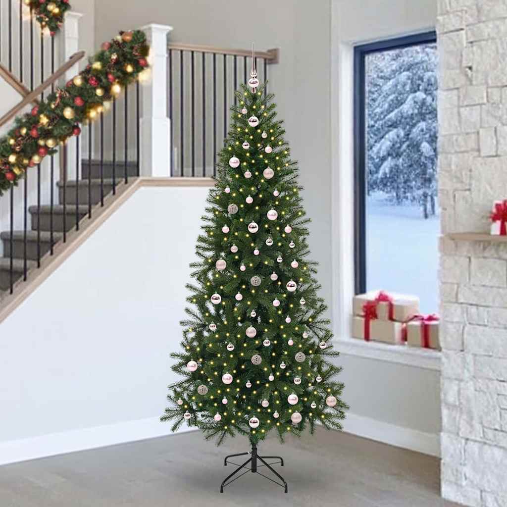 Albero di Natale artificiale con 300 LED Verde 240 cm PE e PVC 3397382