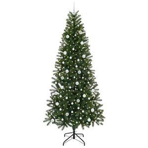 Albero di Natale Artificiale-Albero Natalizio con 300 LED Verde 240 cm PE e PVC 741661