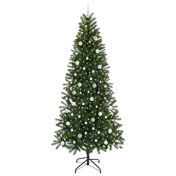 Albero di Natale Artificiale-Albero Natalizio con 300 LED Verde 240 cm PE e PVC 741661