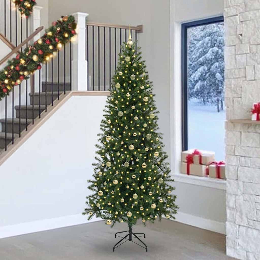 Albero di Natale artificiale con 300 LED Verde 240 cm PE e PVC 3397384