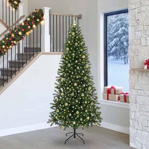 Albero di Natale artificiale con 300 LED Verde 240 cm PE e PVC 3397384