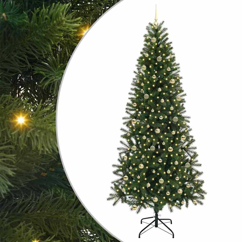Albero di Natale artificiale con 300 LED Verde 240 cm PE e PVC 3397384