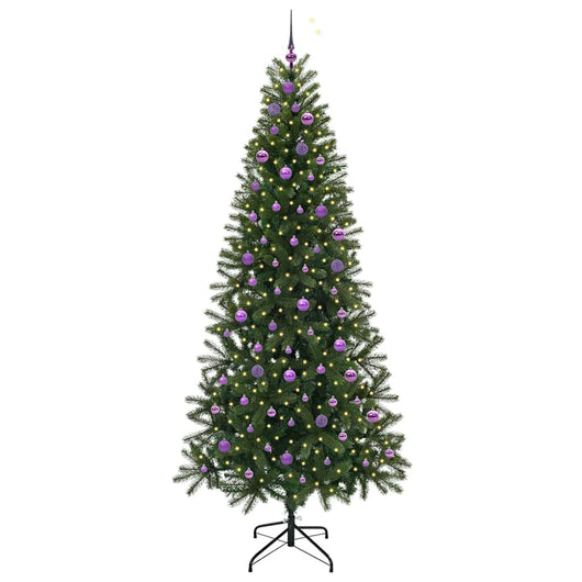 Albero di Natale Artificiale-Albero Natalizio con 300 LED Verde 240 cm PE e PVC 662121