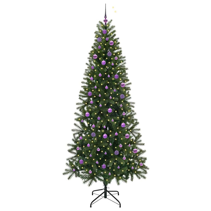 Albero di Natale Artificiale-Albero Natalizio con 300 LED Verde 240 cm PE e PVC 662121