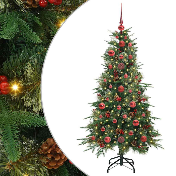 Albero di Natale Artificiale-Albero Natalizio con Rami Pieghevoli Verde 120 cm 913879