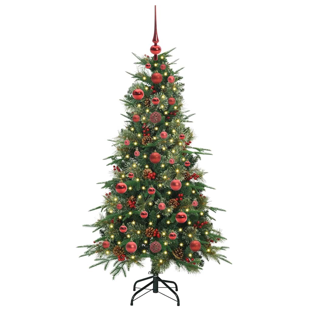 Albero di Natale Artificiale-Albero Natalizio con Rami Pieghevoli Verde 120 cm 913879