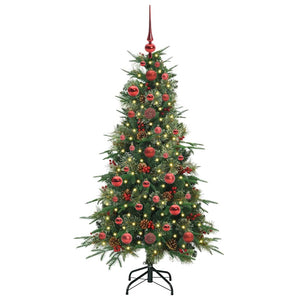 Albero di Natale Artificiale-Albero Natalizio con Rami Pieghevoli Verde 120 cm 913879
