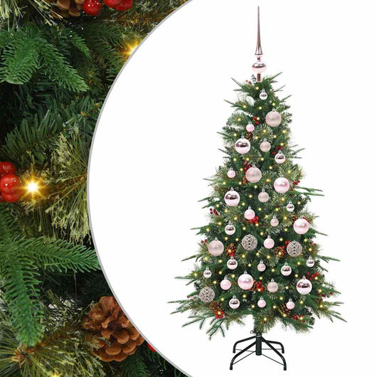 Albero di Natale Artificiale-Albero Natalizio con Rami Pieghevoli Verde 120 cm 517032