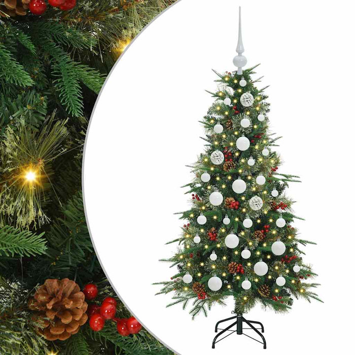 Albero di Natale Artificiale-Albero Natalizio con Rami Pieghevoli Verde 120 cm 109347