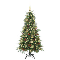 Albero di Natale Artificiale-Albero Natalizio con Rami Pieghevoli Verde 120 cm 493042