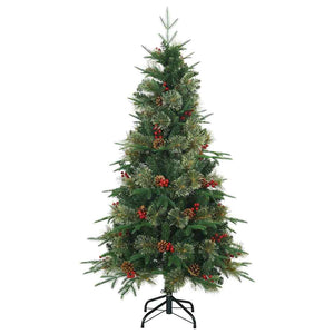 Albero di Natale Artificiale-Albero Natalizio con Rami Pieghevoli Verde 120 cm 493042