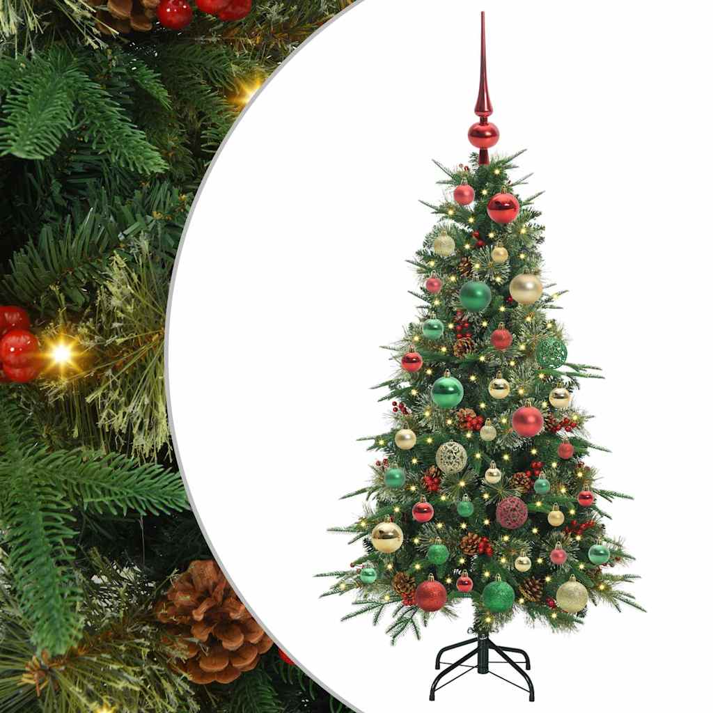 Albero di Natale Artificiale-Albero Natalizio con Rami Pieghevoli Verde 120 cm 275997