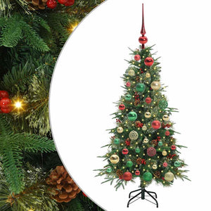 Albero di Natale Artificiale-Albero Natalizio con Rami Pieghevoli Verde 120 cm 275997