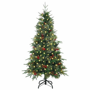 Albero di Natale Artificiale-Albero Natalizio con Rami Pieghevoli Verde 150 cm 832359