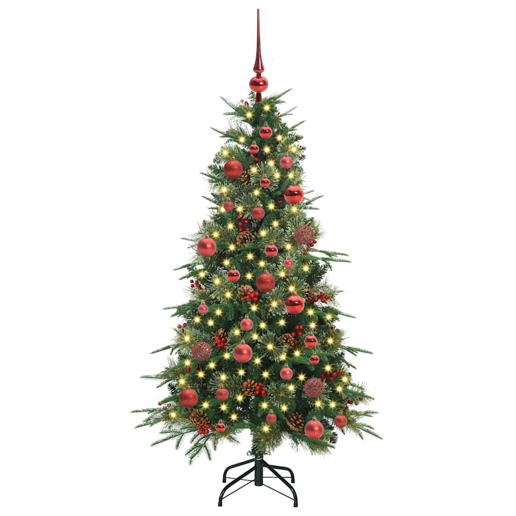 Albero di Natale Artificiale-Albero Natalizio con Rami Pieghevoli Verde 150 cm 536067
