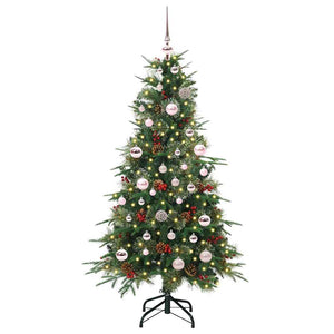Albero di Natale Artificiale-Albero Natalizio con Rami Pieghevoli Verde 150 cm 263041
