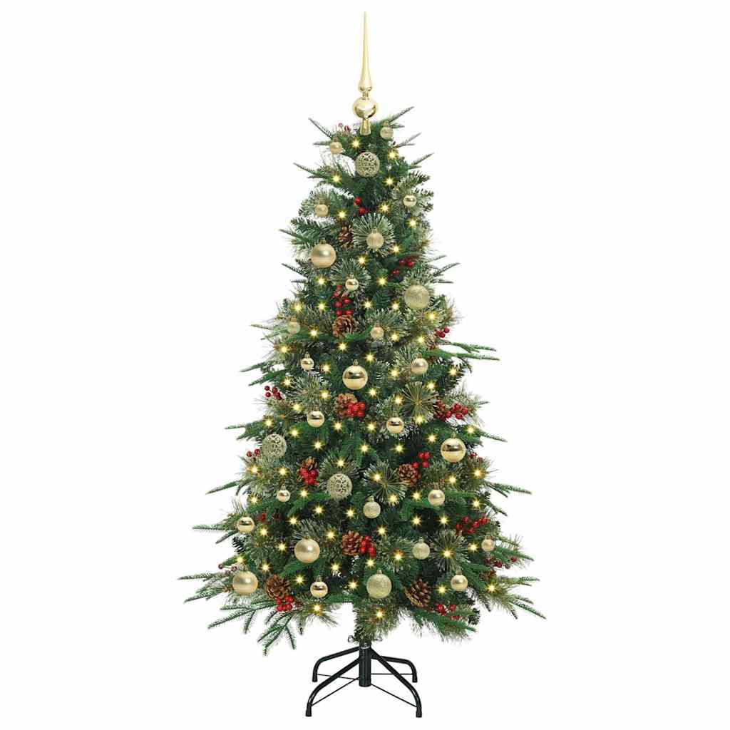 Albero di Natale Artificiale-Albero Natalizio con Rami Pieghevoli Verde 150 cm 349895
