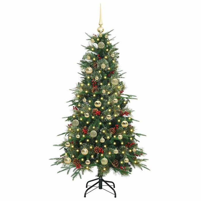 Albero di Natale Artificiale-Albero Natalizio con Rami Pieghevoli Verde 150 cm 349895