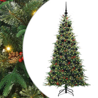 Albero di Natale Artificiale-Albero Natalizio con Rami Pieghevoli Verde 180 cm 785357