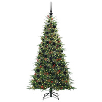 Albero di Natale Artificiale-Albero Natalizio con Rami Pieghevoli Verde 180 cm 785357