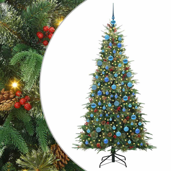 Albero di Natale Artificiale-Albero Natalizio con Rami Pieghevoli Verde 180 cm 298496