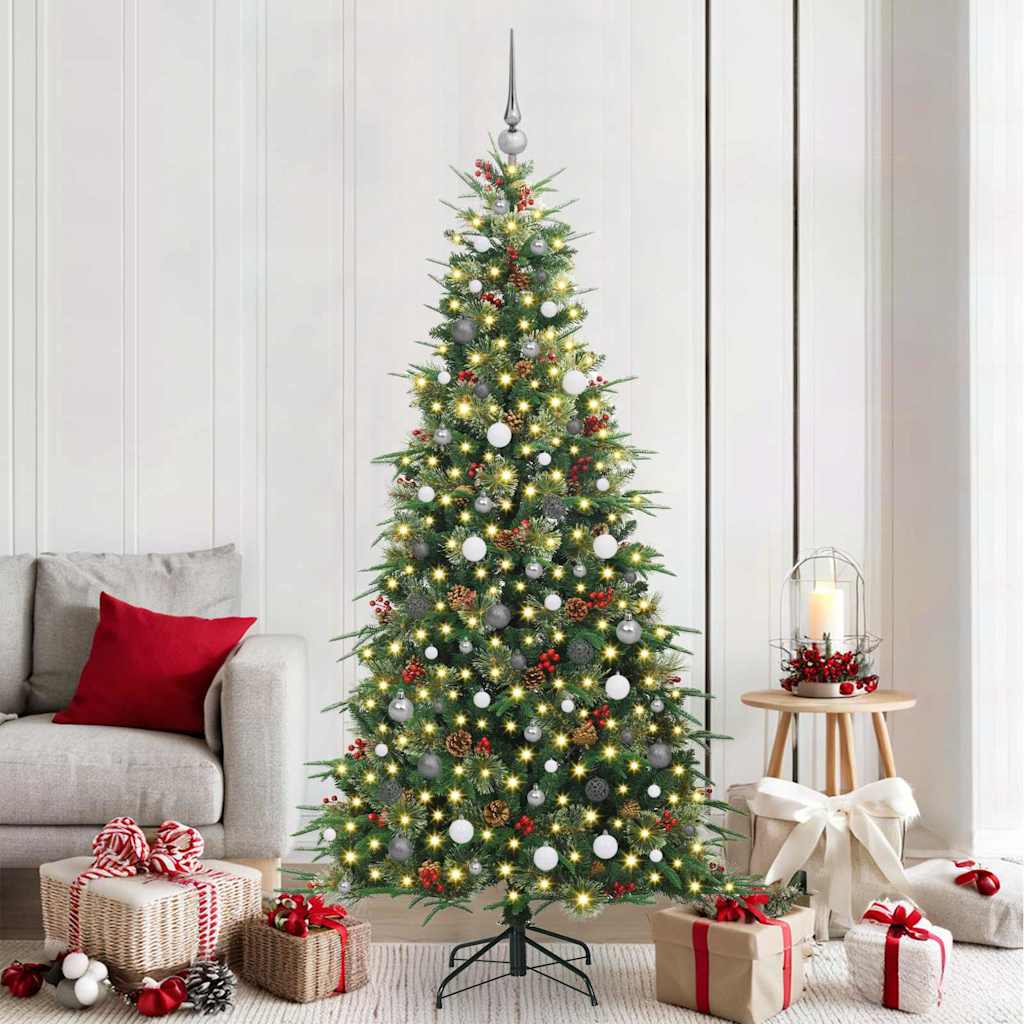 Albero di Natale Artificiale con Rami Pieghevoli Verde 210 cm 3397431