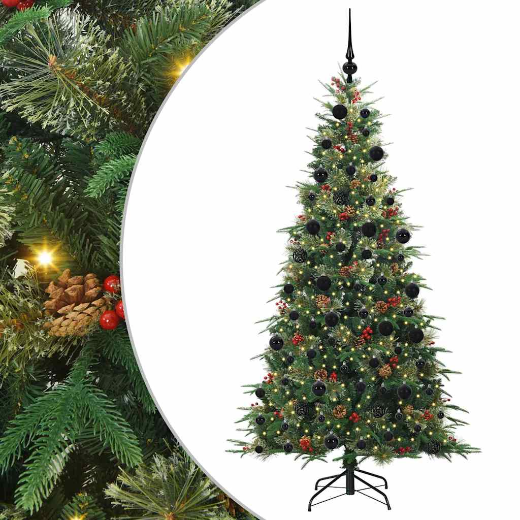 Albero di Natale Artificiale-Albero Natalizio con Rami Pieghevoli Verde 210 cm 473481