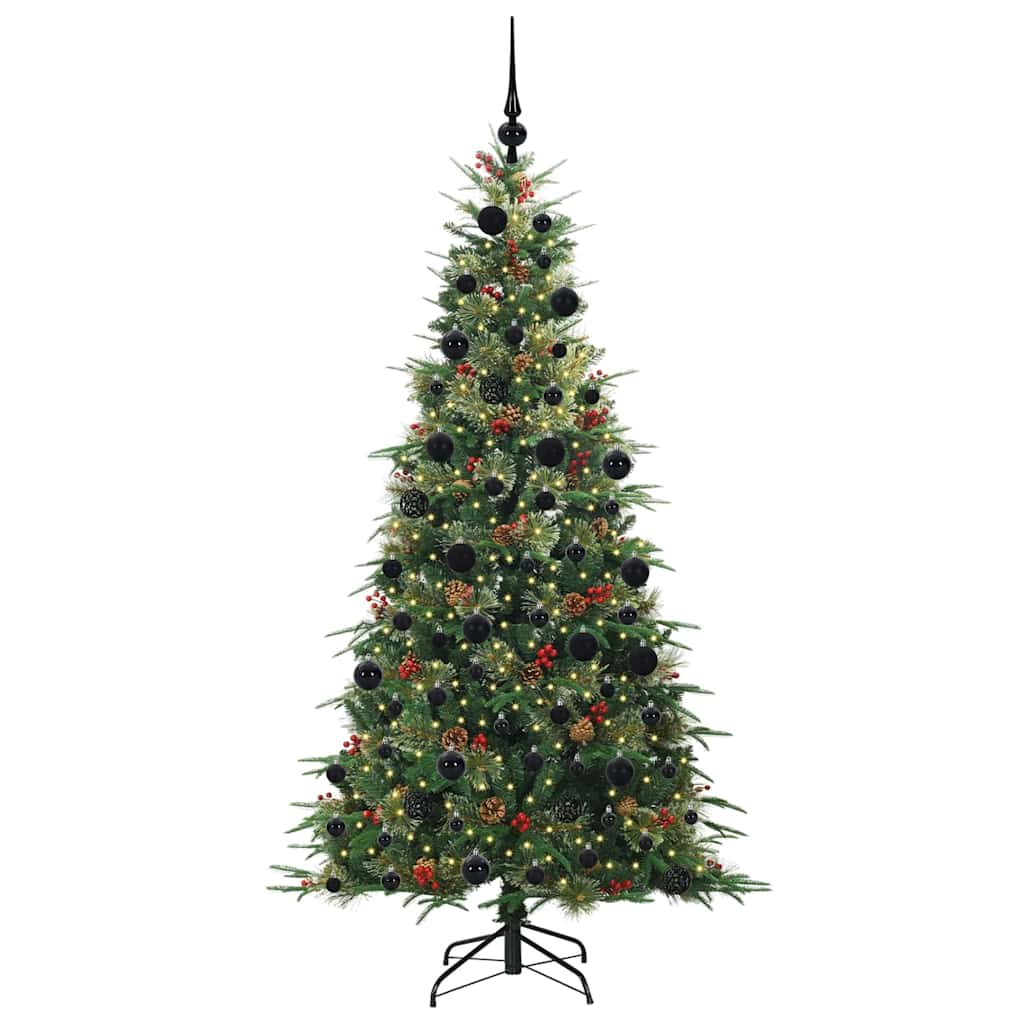 Albero di Natale Artificiale-Albero Natalizio con Rami Pieghevoli Verde 210 cm 473481