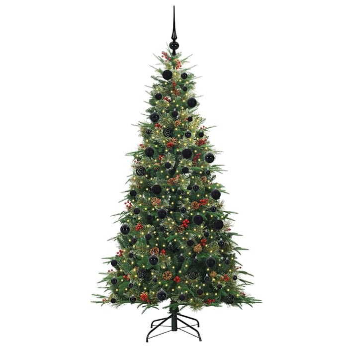 Albero di Natale Artificiale-Albero Natalizio con Rami Pieghevoli Verde 210 cm 473481
