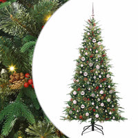 Albero di Natale Artificiale-Albero Natalizio con Rami Pieghevoli Verde 210 cm 698312