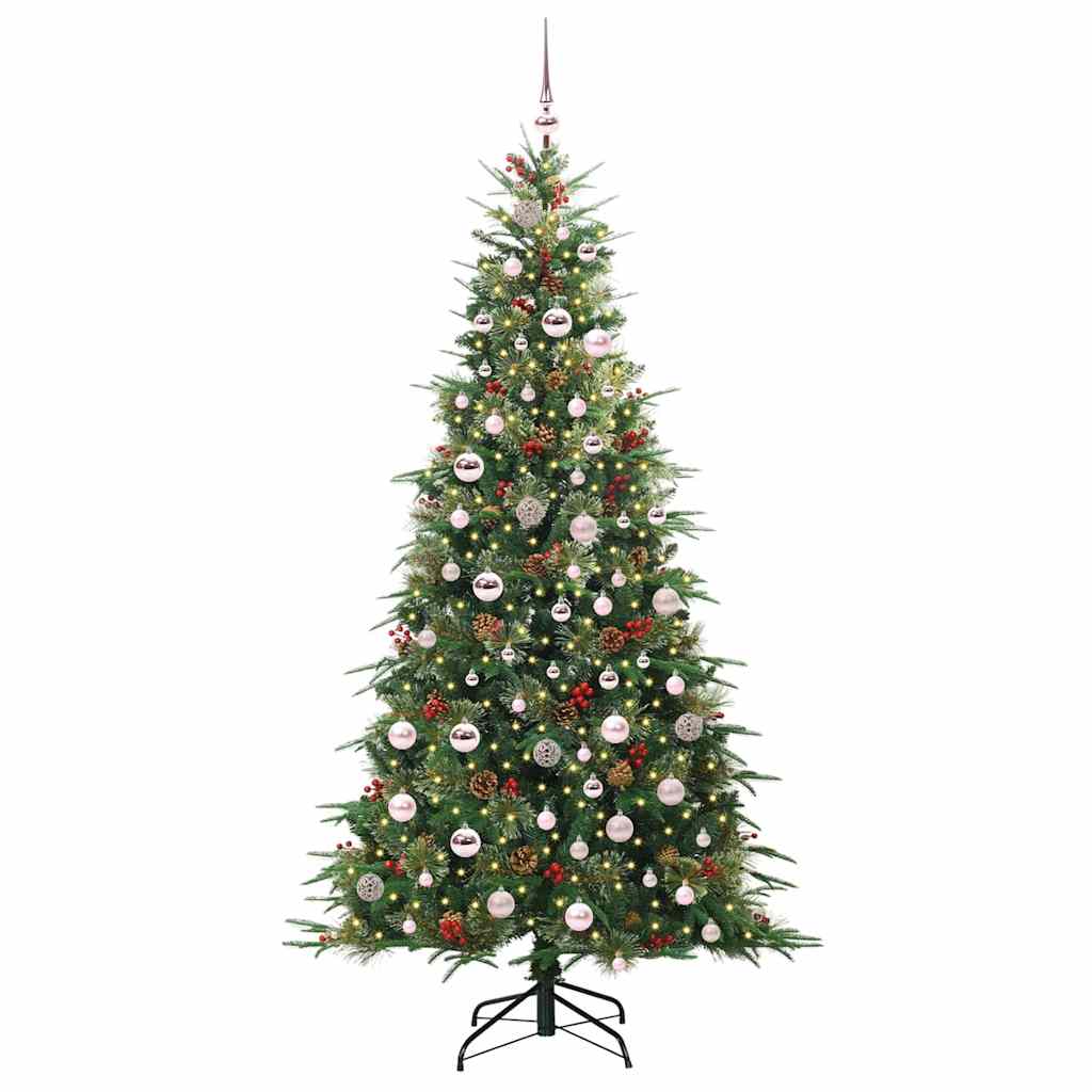 Albero di Natale Artificiale-Albero Natalizio con Rami Pieghevoli Verde 210 cm 698312