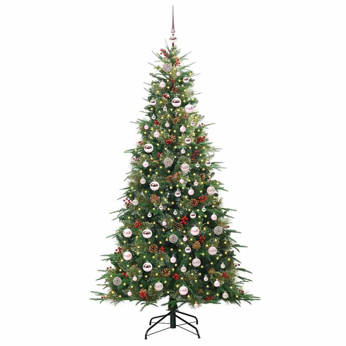 Albero di Natale Artificiale-Albero Natalizio con Rami Pieghevoli Verde 210 cm 698312